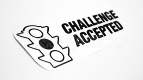 Наклейка на авто "Challenge accepted"