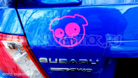 Наклейка на авто "Subaru pig manga mascot"