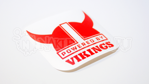 Наклейка на авто "Powered by Vikings"