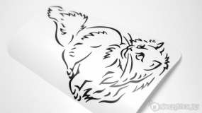Наклейка на авто "Пушистая кошка"