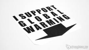 Наклейка на авто "I support global warming"