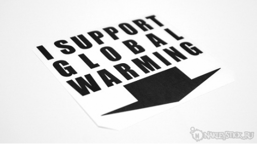 Наклейка на авто "I support global warming"