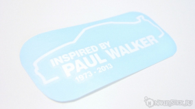 Наклейка на авто "Inspired by Paul Walker"
