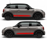 Спортивные полосы на двери Mini Cooper
