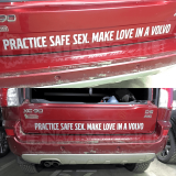 Наклейка на авто "Practice safe sex. Make love in a Volvo"