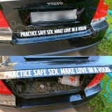 Наклейка на авто "Practice safe sex. Make love in a Volvo"