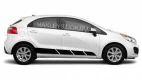 Спортивные полосы на автомобиль Kиа Рио хетчбэк 2011-2013гг , вид 2