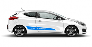 Спортивные полосы на борт автомобиля Kia Pro Cee'd , вид 1