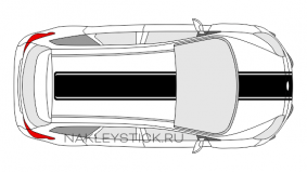 Комплект наклеек-полос на автомобиль Ford Focus 3, вид 2