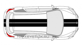 Комплект спортивных полос на Ford Focus 3 хетчбэк, вид 3
