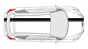 Комплект спортивных полос на Ford Focus 3 хетчбэк, вид 5