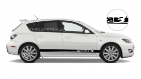 Комплект спортивных полос Mazda 3 на борт Мазды, вид 4