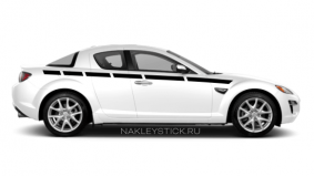 Акцентные полосы на бока Mazda RX-8, вид 7
