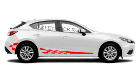 Спортивные полосы на борт Mazda 3 хетчбэк, вид 8