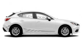 Спортивные полосы на борт Mazda 3 хетчбэк, вид 8