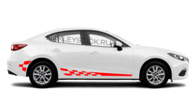 Спортивные полосы на борт Mazda 3 седан, вид 9