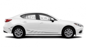 Спортивные полосы на борт Mazda 3 седан, вид 9