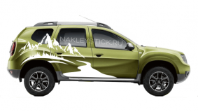 Наклейка "Горы и лес" на правый борт Renault Duster
