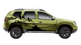 Наклейка "Горы и лес" на правый борт Renault Duster
