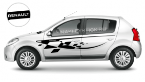 Комплект наклеек на борт Renault Sandero, вид 4