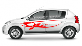 Комплект наклеек на борт Renault Sandero, вид 4