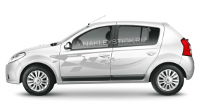Комплект наклеек на борт Renault Sandero, вид 4