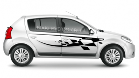 Комплект наклеек на борт Renault Sandero, вид 4