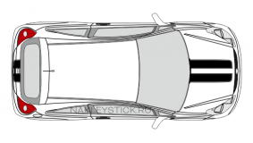 Комплект спортивных полос на автомобиль Opel Corsa, вид 2