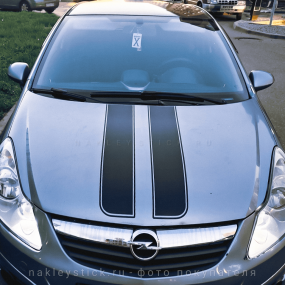Комплект спортивных полос на автомобиль Opel Corsa, вид 2