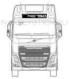 Наклейка "FH16 750" на грузовик Volvo