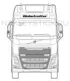 Наклейка "Globetrotter" на грузовик Volvo серии FH