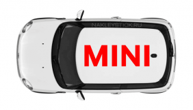 Наклейка "Mini" на крышу автомобиля Мини Купер, вид 4