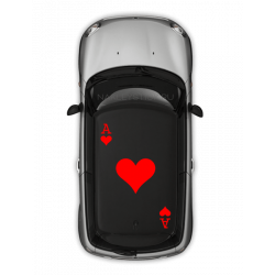 Наклейка "Туз Червей" на крышу Mini Cooper, вид 3