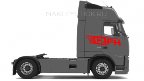 Комплект наклеек "FH12" на кабину Volvo, вид 5