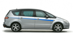Акцентные полосы на борт Ford S-max, вид 1