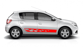 Спортивные полосы на борт Renault Sandero, вид 2