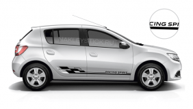 Спортивные полосы на двери Renault Sandero, вид 5