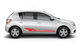 Спортивные полосы на двери Renault Sandero, вид 5
