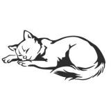 Наклейка на авто "Спящая кошка"