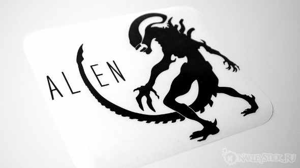 Наклейка на авто Чужой Alien пример 1 чёрная Наклейка на авто Чужой Alien пример 1 чёрная