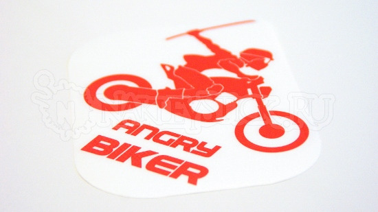 Наклейка на авто Рассерженный байкер пример 3 Наклейка на авто Рассерженный байкер пример 3