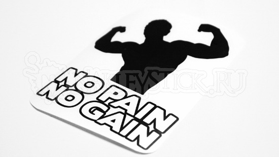 Наклейка на авто No pain, no gain пример 2 Наклейка на авто No pain, no gain пример 2