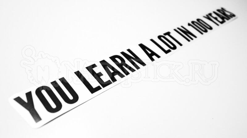 Наклейка на авто You learn a lot in a 100 years пример 1