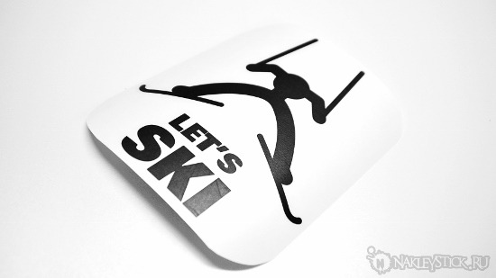Наклейка на авто Let's ski пример 2 Наклейка на авто Let's ski пример 2