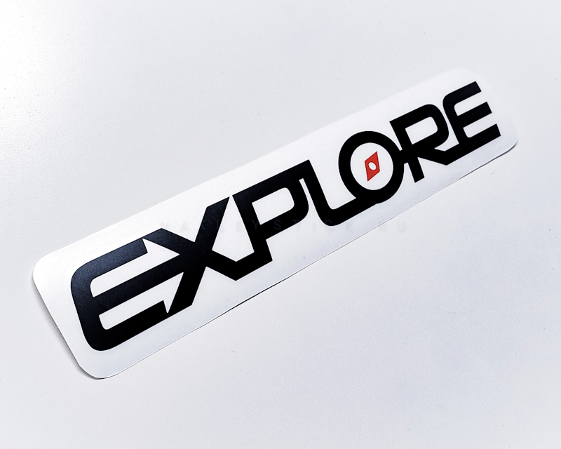 Наклейка "Explore" на Renault Duster пример 2 чёрная Наклейка "Explore" на Renault Duster пример 2 чёрная